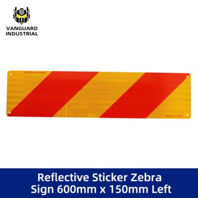 Reflective Sticker Zebra Sign 600mm x 150mm Left