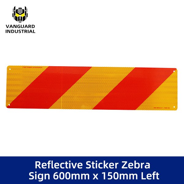 Reflective Sticker Zebra Sign 600mm x 150mm Left