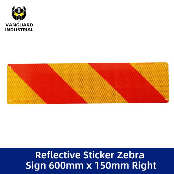 Reflective Sticker Zebra Sign 600mm x 150mm Right