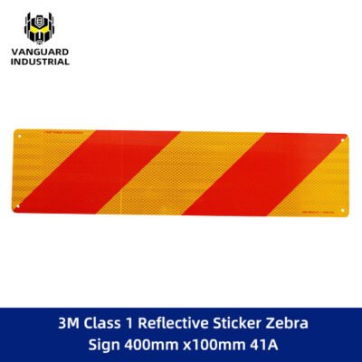 3M Class 1 Reflective Sticker Zebra Sign 400mm x100mm 41A