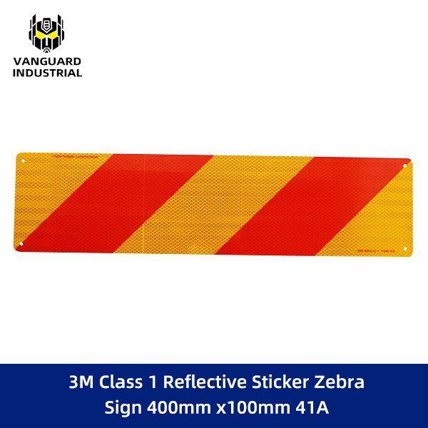 3M Class 1 Reflective Sticker Zebra Sign 400mm x100mm 41A