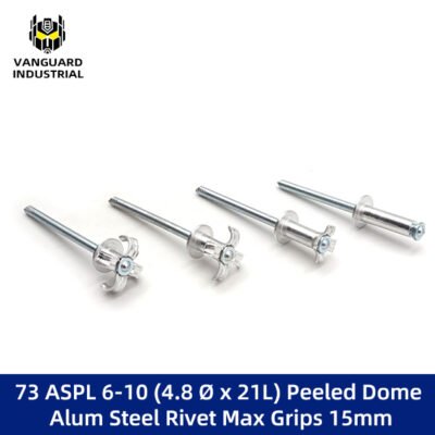 73 ASPL 6-10 (4.8 Ø x 21L) Peeled Dome Alum Steel Rivet Max Grips 15mm