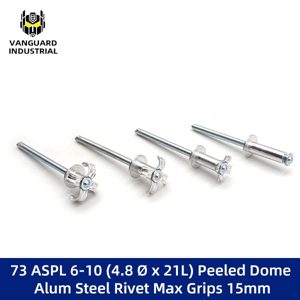 73 ASPL 6-10 (4.8 Ø x 21L) Peeled Dome Alum Steel Rivet Max Grips 15mm