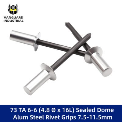 73 TA 6-6 (4.8 Ø x 16L) Sealed Dome Alum Steel Rivet Grips 7.5-11.5mm