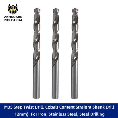 M35 Step Twist Drill, Cobalt Content Straight Shank Drill 12mm), For Iron, Stainless Steel, Steel Drilling