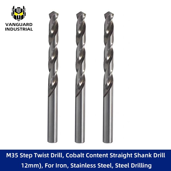 M35 Step Twist Drill, Cobalt Content Straight Shank Drill 12mm), For Iron, Stainless Steel, Steel Drilling