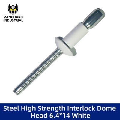 Steel High Strength Interlock Dome Head 6.4*14 White