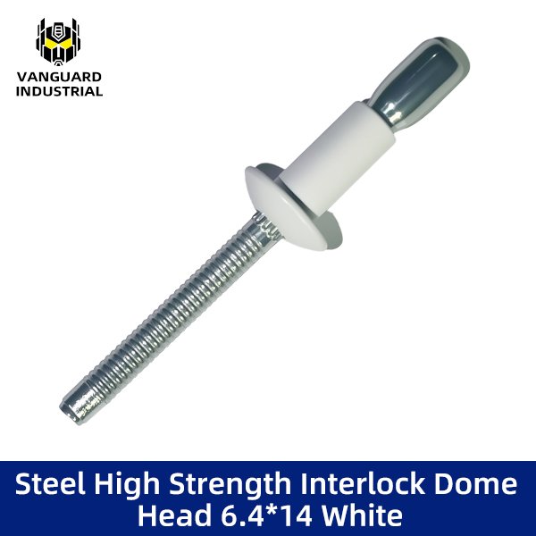Steel High Strength Interlock Dome Head 6.4*14 White